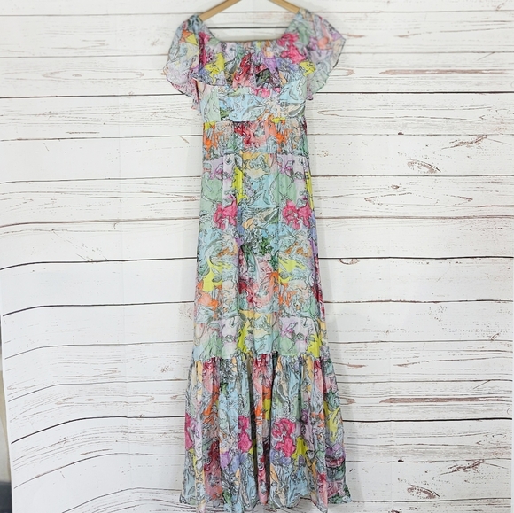 NEW Alice & Olivia x Lola Schnabel | Lola's Dream Colorful Floral Maxi Dress - Picture 5 of 10